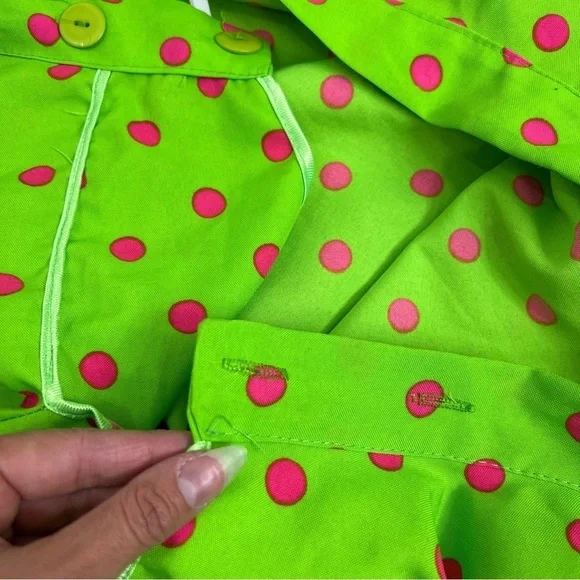 Green pink polkadot retro 50s 60s poodle skirt rock n roll Halloween costume OS - Picture 9 of 11